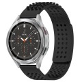 For Samsung  Galaxy Watch 4 Classic 46mm 20mm Holes Breathable 3D Dots Silicone Watch Band(Black)