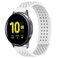 For Samsung Galaxy Watch Active 2 40mm 20mm Holes Breathable 3D Dots Silicone Watch Band(White)