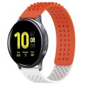 For Samsung Galaxy Watch Active 2 40mm 20mm Holes Breathable 3D Dots Silicone Watch Band(Orange+Whit