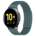 For Samsung Galaxy Watch Active 2 40mm 20mm Holes Breathable 3D Dots Silicone Watch Band(Olive Green