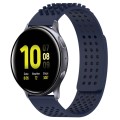For Samsung Galaxy Watch Active 2 40mm 20mm Holes Breathable 3D Dots Silicone Watch Band(Midnight Bl