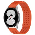 For Samsung Galaxy Watch 4 40mm 20mm Holes Breathable 3D Dots Silicone Watch Band(Orange)