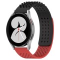 For Samsung Galaxy Watch 4 40mm 20mm Holes Breathable 3D Dots Silicone Watch Band(Black+Red)