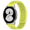 For Samsung Galaxy Watch 4 40mm 20mm Holes Breathable 3D Dots Silicone Watch Band(Lime Green)