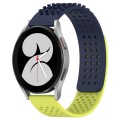 For Samsung Galaxy Watch 4 40mm 20mm Holes Breathable 3D Dots Silicone Watch Band(Midnight Blue+Lime