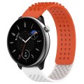 For Amazfit GTR Mini 20mm Holes Breathable 3D Dots Silicone Watch Band(Orange+White)