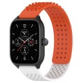 For Amazfit GTS 4 20mm Holes Breathable 3D Dots Silicone Watch Band(Orange+White)