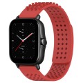 For Amazfit GTS 2E 20mm Holes Breathable 3D Dots Silicone Watch Band(Red)