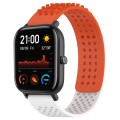 For Amazfit GTS 20mm Holes Breathable 3D Dots Silicone Watch Band(Orange+White)