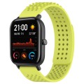 For Amazfit GTS 20mm Holes Breathable 3D Dots Silicone Watch Band(Lime Green)