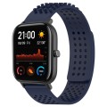 For Amazfit GTS 20mm Holes Breathable 3D Dots Silicone Watch Band(Midnight Blue)