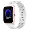 For Amazfit Pop Pro 20mm Holes Breathable 3D Dots Silicone Watch Band(White)