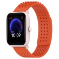 For Amazfit Pop Pro 20mm Holes Breathable 3D Dots Silicone Watch Band(Orange)