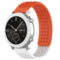 For Amazfit Pop 20mm Holes Breathable 3D Dots Silicone Watch Band(Orange+White)