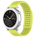For Amazfit Pop 20mm Holes Breathable 3D Dots Silicone Watch Band(Lime Green)