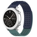 For Amazfit Pop 20mm Holes Breathable 3D Dots Silicone Watch Band(Midnight Blue+ Olive Green)