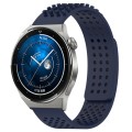 For Huawei Watch GT3 Pro 43mm 20mm Holes Breathable 3D Dots Silicone Watch Band(Midnight Blue)
