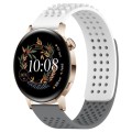 For Huawei Watch GT3 42mm 20mm Holes Breathable 3D Dots Silicone Watch Band(White+Grey)