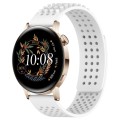 For Huawei Watch GT3 42mm 20mm Holes Breathable 3D Dots Silicone Watch Band(White)