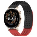 For Huawei Watch GT3 42mm 20mm Holes Breathable 3D Dots Silicone Watch Band(Black+Red)