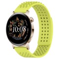 For Huawei Watch GT3 42mm 20mm Holes Breathable 3D Dots Silicone Watch Band(Lime Green)