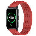 For Honor Watch ES 20mm Holes Breathable 3D Dots Silicone Watch Band(Red)