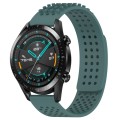 For Huawei Watch GT2 42mm 20mm Holes Breathable 3D Dots Silicone Watch Band(Olive Green)