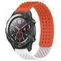 For Huawei Watch 2 20mm Holes Breathable 3D Dots Silicone Watch Band(Orange+White)