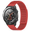 For Huawei Watch 2 20mm Holes Breathable 3D Dots Silicone Watch Band(Red)