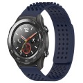 For Huawei Watch 2 20mm Holes Breathable 3D Dots Silicone Watch Band(Midnight Blue)
