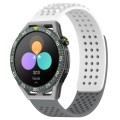 For Huawei Watch GT3 SE 22mm Holes Breathable 3D Dots Silicone Watch Band(White+Grey)