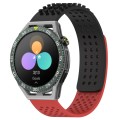 For Huawei Watch GT3 SE 22mm Holes Breathable 3D Dots Silicone Watch Band(Black+Red)