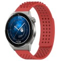 For Huawei Watch GT3 Pro 46mm 22mm Holes Breathable 3D Dots Silicone Watch Band(Red)