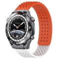 For Huawei Watch Ultimate 22mm Holes Breathable 3D Dots Silicone Watch Band(Orange+White)