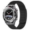 For Huawei Watch Ultimate 22mm Holes Breathable 3D Dots Silicone Watch Band(Black)