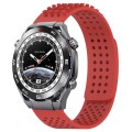 For Huawei Watch Ultimate 22mm Holes Breathable 3D Dots Silicone Watch Band(Red)