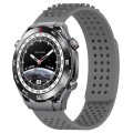 For Huawei Watch Ultimate 22mm Holes Breathable 3D Dots Silicone Watch Band(Grey)