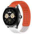 For Huawei Watch Buds 22mm Holes Breathable 3D Dots Silicone Watch Band(Orange+White)