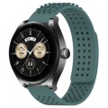 For Huawei Watch Buds 22mm Holes Breathable 3D Dots Silicone Watch Band(Olive Green)