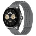 For Huawei Watch Buds 22mm Holes Breathable 3D Dots Silicone Watch Band(Grey)