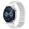 For Huawei Watch GT3 46mm 22mm Holes Breathable 3D Dots Silicone Watch Band(White)