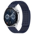 For Huawei Watch GT3 46mm 22mm Holes Breathable 3D Dots Silicone Watch Band(Midnight Blue)