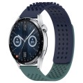 For Huawei Watch GT3 46mm 22mm Holes Breathable 3D Dots Silicone Watch Band(Midnight Blue+Olive Gree