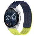 For Huawei Watch GT3 46mm 22mm Holes Breathable 3D Dots Silicone Watch Band(Midnight Blue+Lime Green