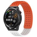 For Huawei Watch GT Runner 22mm Holes Breathable 3D Dots Silicone Watch Band(Orange+White)