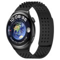 For Huawei Watch 4 22mm Holes Breathable 3D Dots Silicone Watch Band(Black)