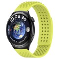For Huawei Watch 4 22mm Holes Breathable 3D Dots Silicone Watch Band(Lime Green)