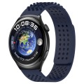 For Huawei Watch 4 22mm Holes Breathable 3D Dots Silicone Watch Band(Midnight Blue)