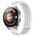For Huawei Watch 4 Pro 22mm Holes Breathable 3D Dots Silicone Watch Band(White)