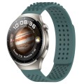 For Huawei Watch 4 Pro 22mm Holes Breathable 3D Dots Silicone Watch Band(Olive Green)